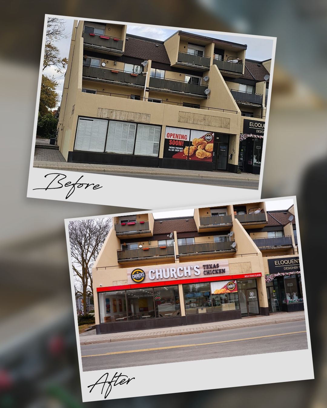Church’s Chicken build — before / after